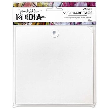 RANGER RANGER DINA WAKLEY MEDIA 5" SQUARE TAGS WITH HOLES 20PK