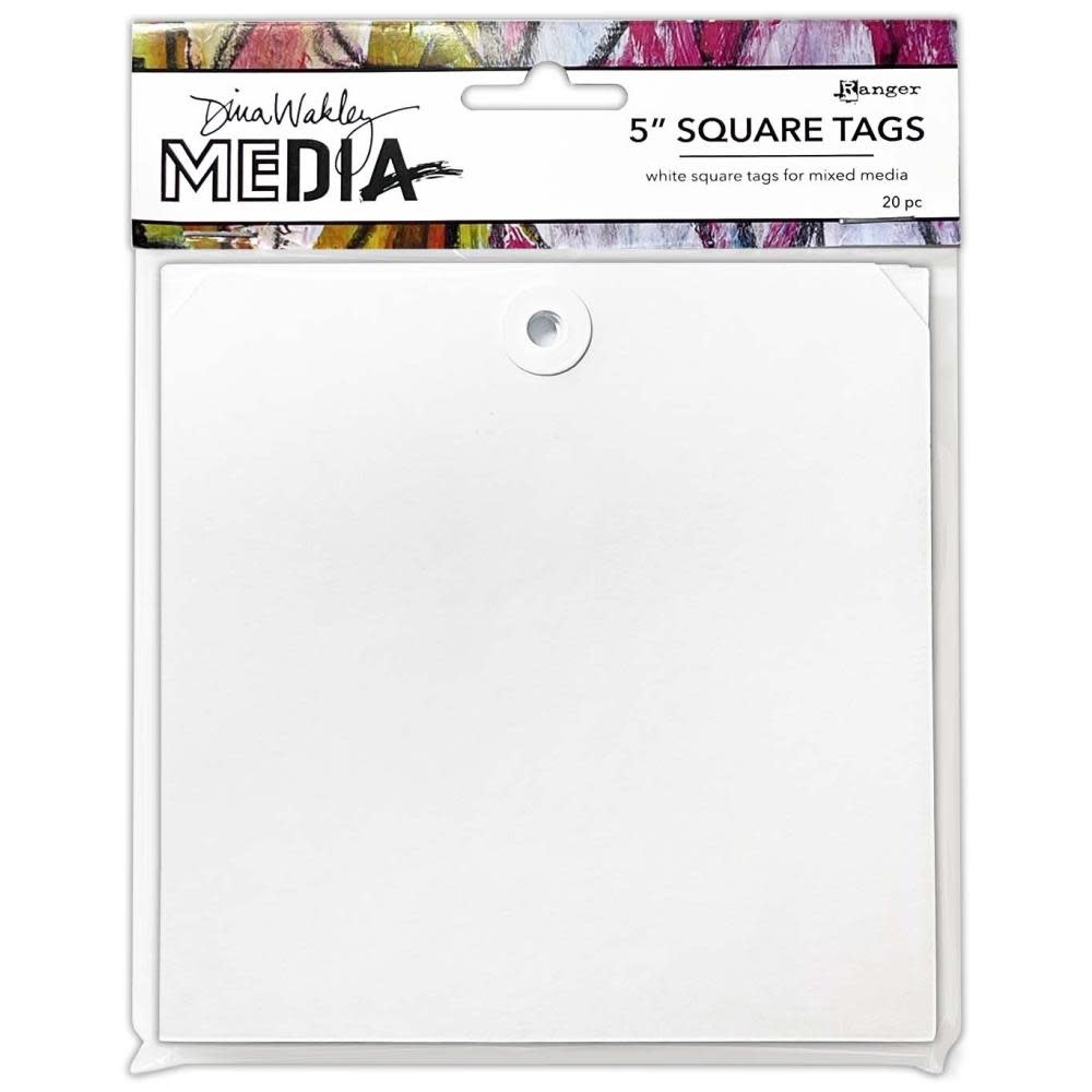 RANGER RANGER DINA WAKLEY MEDIA 5" SQUARE TAGS WITH HOLES 20PK