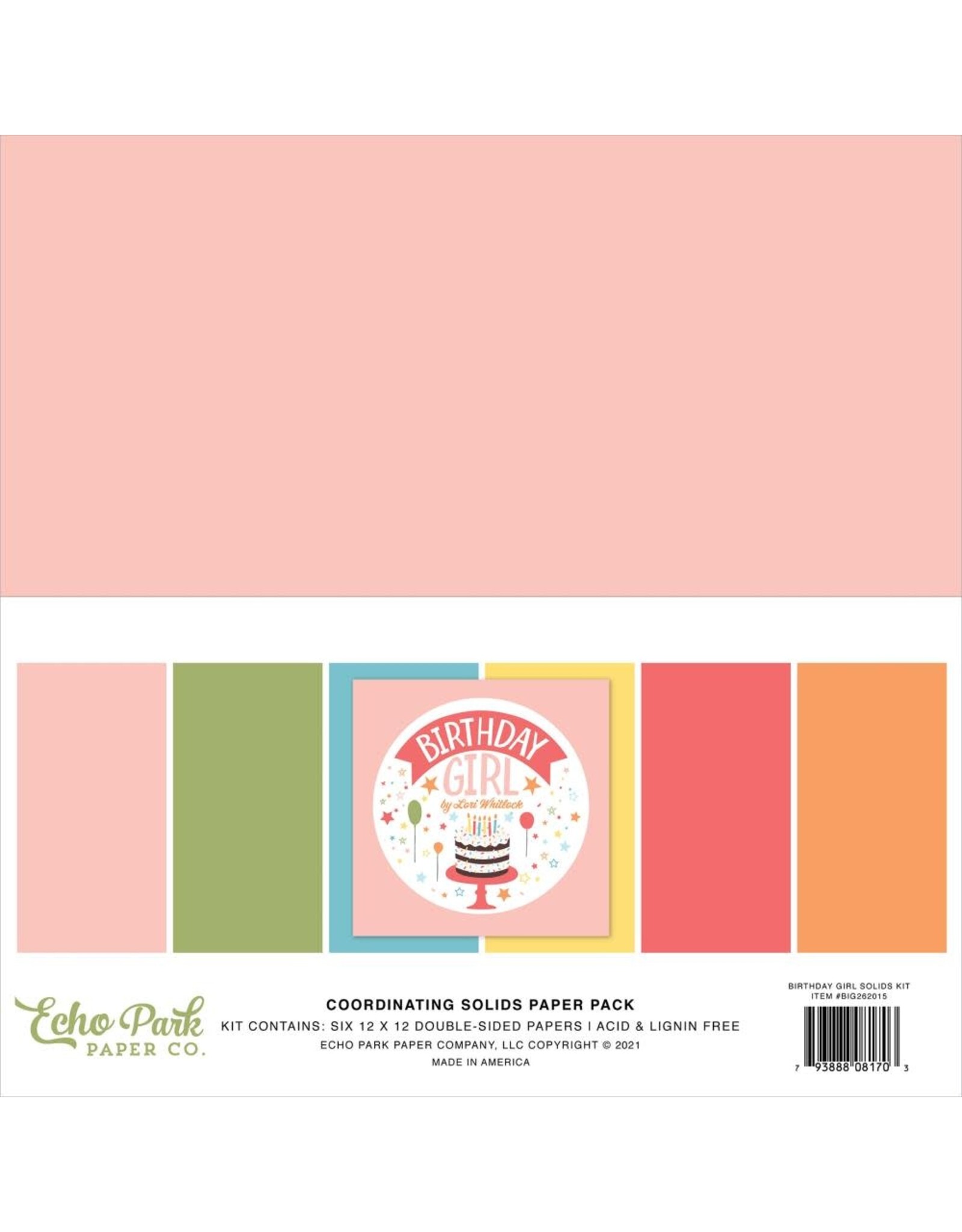 ECHO PARK PAPER ECHO PARK BIRTHDAY GIRL 12x12 SOLIDS PAPER PACK