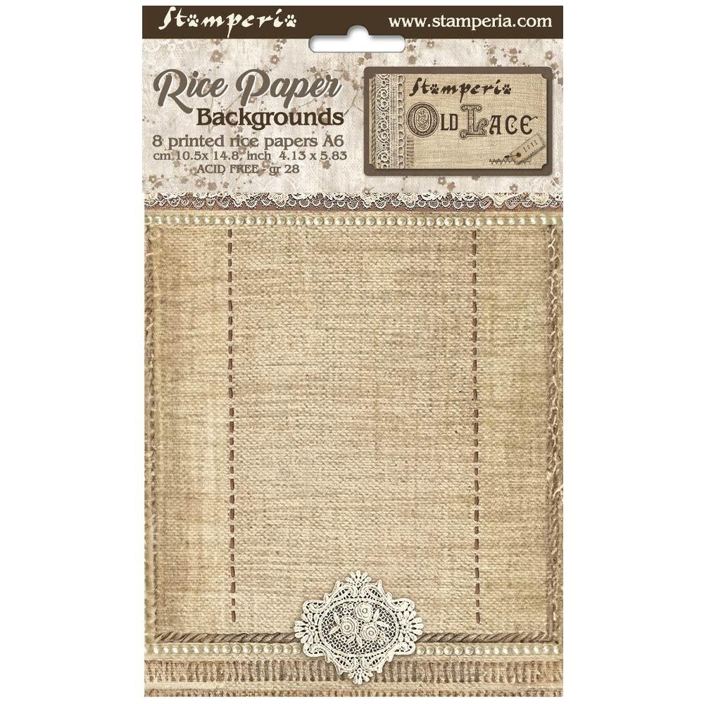 STAMPERIA OLD LACE ASSORTED A6 RICE PAPER DECOUPAGE BACKGROUNDS 10.5X14