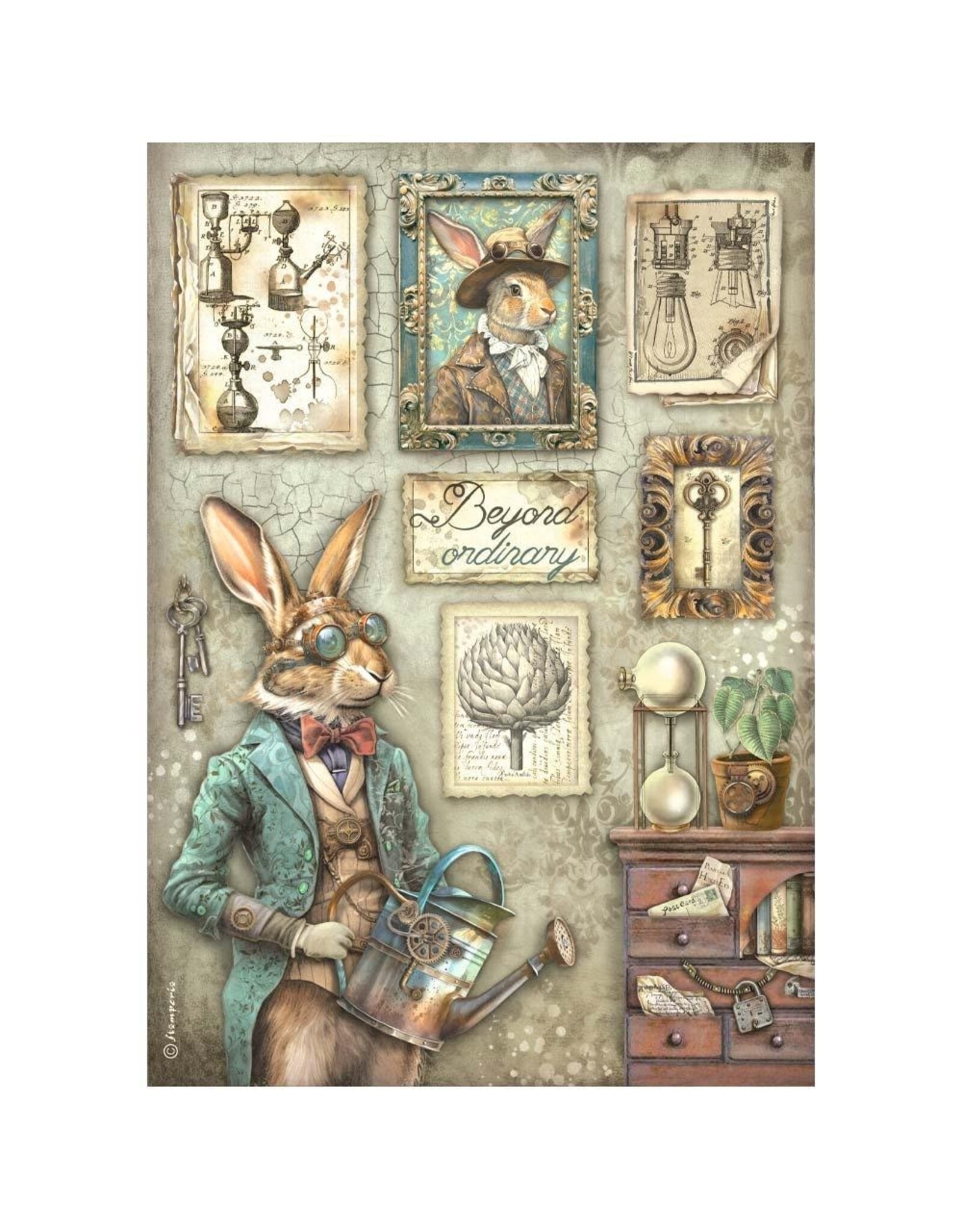 STAMPERIA ALTEREGO ASSORTED A4 RICE PAPER 6/PK Scrapbook Centrale