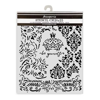 STAMPERIA STAMPERIA ALTEREGO CROWN BE YOURSELF 20x25cm STENCIL