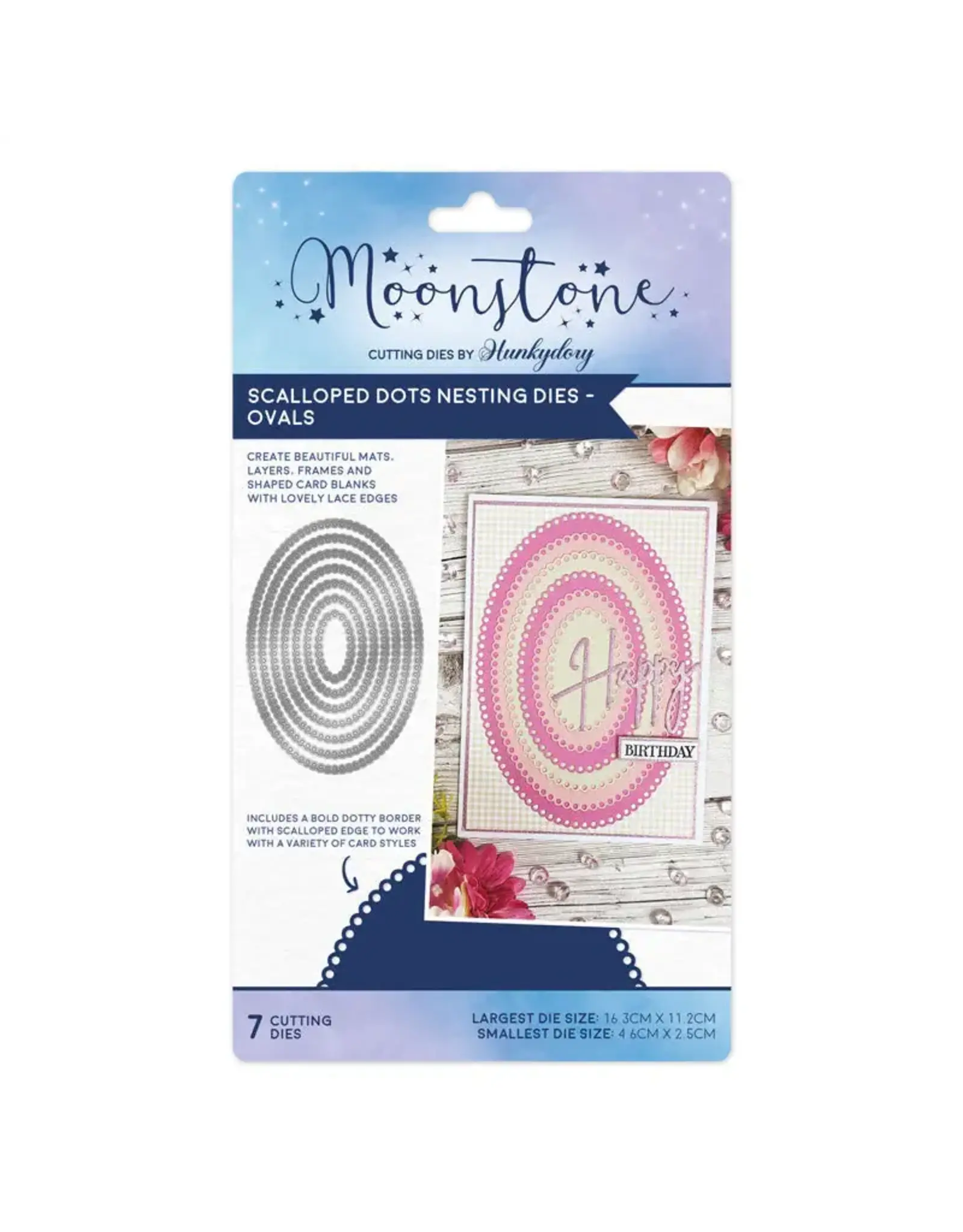 HUNKYDORY CRAFTS LTD. HUNKYDORY MOONSTONE SCALLOPED DOTS NESTING DIES - OVALS DIE SET