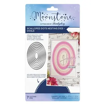 HUNKYDORY CRAFTS LTD. HUNKYDORY MOONSTONE SCALLOPED DOTS NESTING DIES - OVALS DIE SET