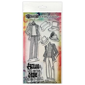 RANGER DYLUSIONS MAN ABOUT TOWN DUO COUTURE COLLECTION CLEAR STAMP SET