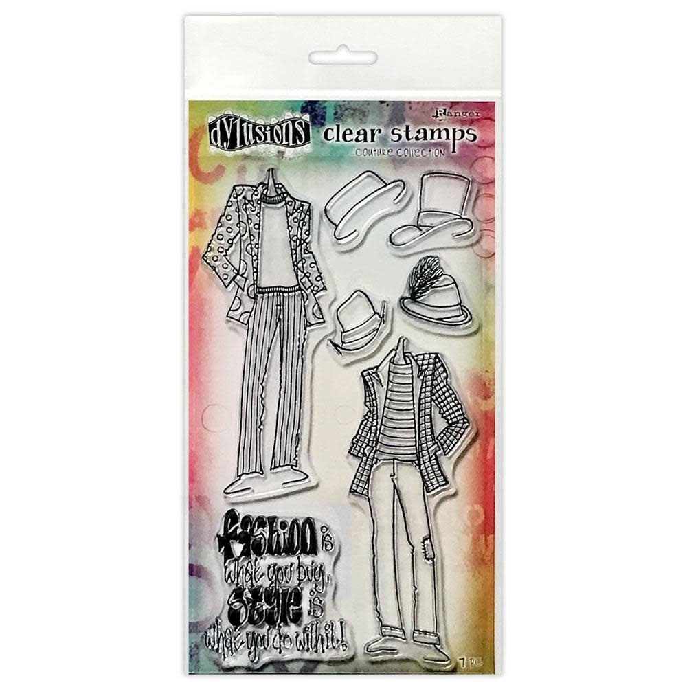 RANGER DYLUSIONS MAN ABOUT TOWN DUO COUTURE COLLECTION CLEAR STAMP SET