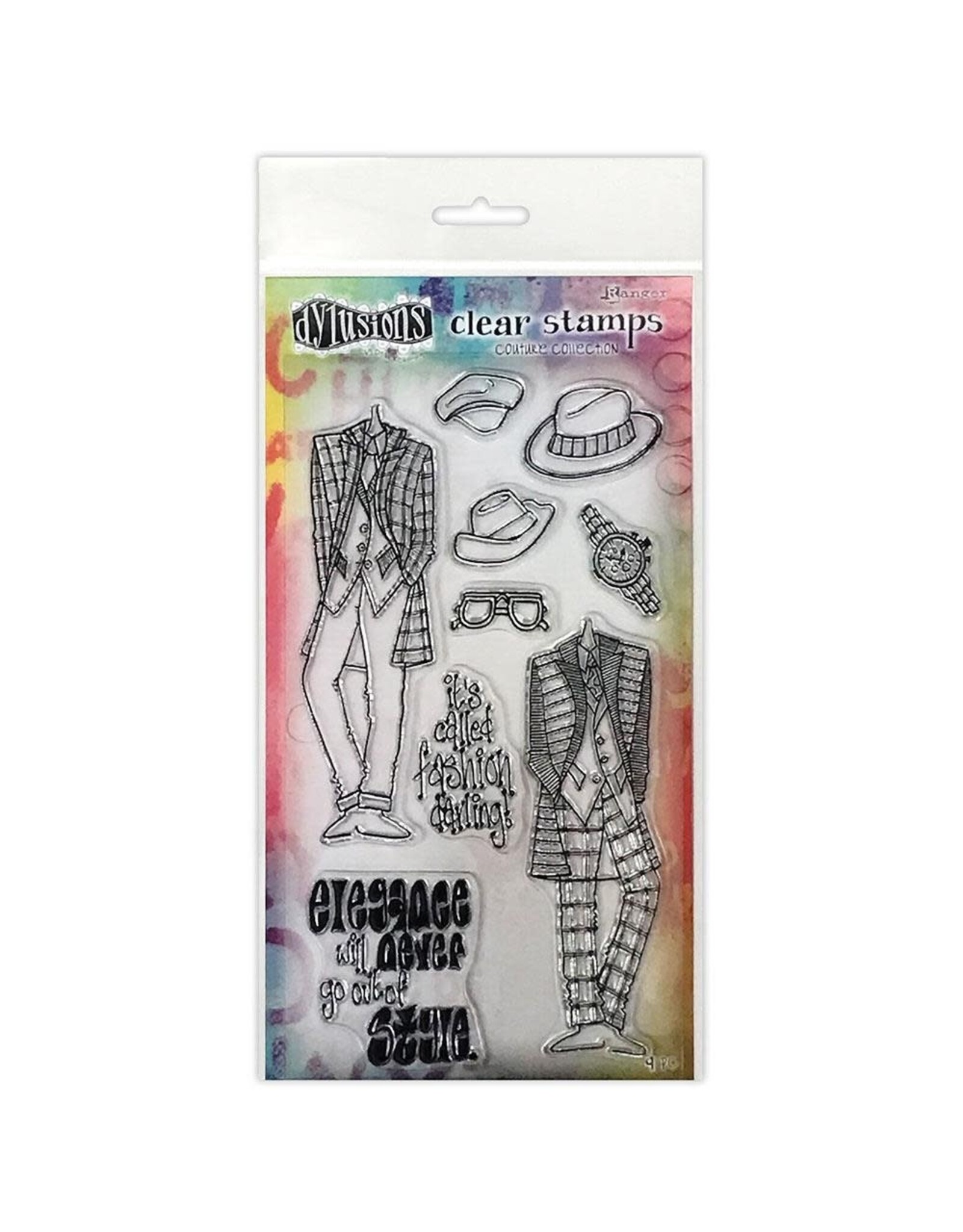 RANGER DYLUSIONS A DAY AT THE RACES DUO COUTURE COLLECTION CLEAR STAMP SET
