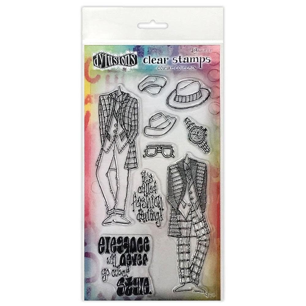 RANGER DYLUSIONS A DAY AT THE RACES DUO COUTURE COLLECTION CLEAR STAMP SET