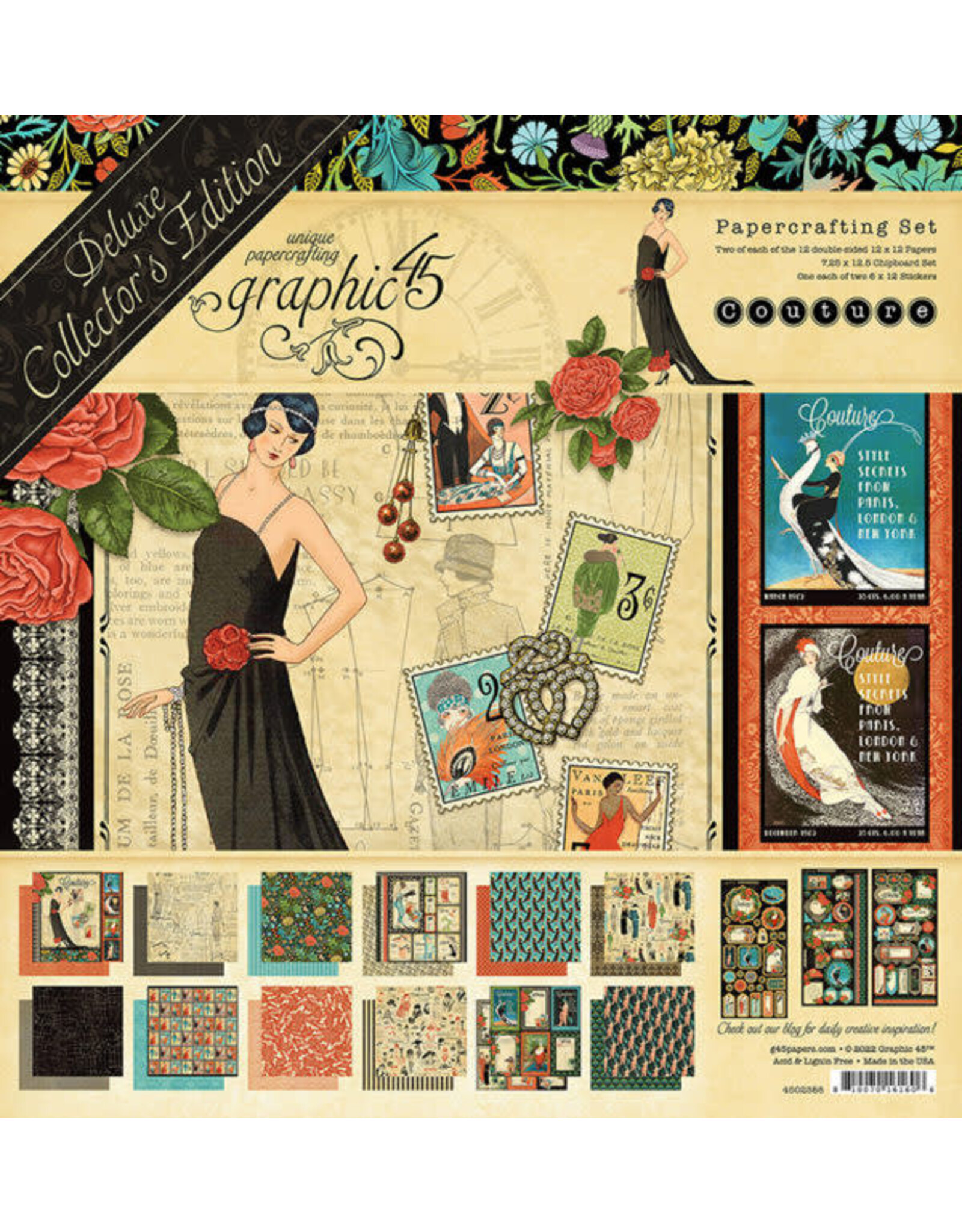 GRAPHIC 45 GRAPHIC 45 DELUXE COLLECTOR'S EDITION PACK COUTURE 12"X12"