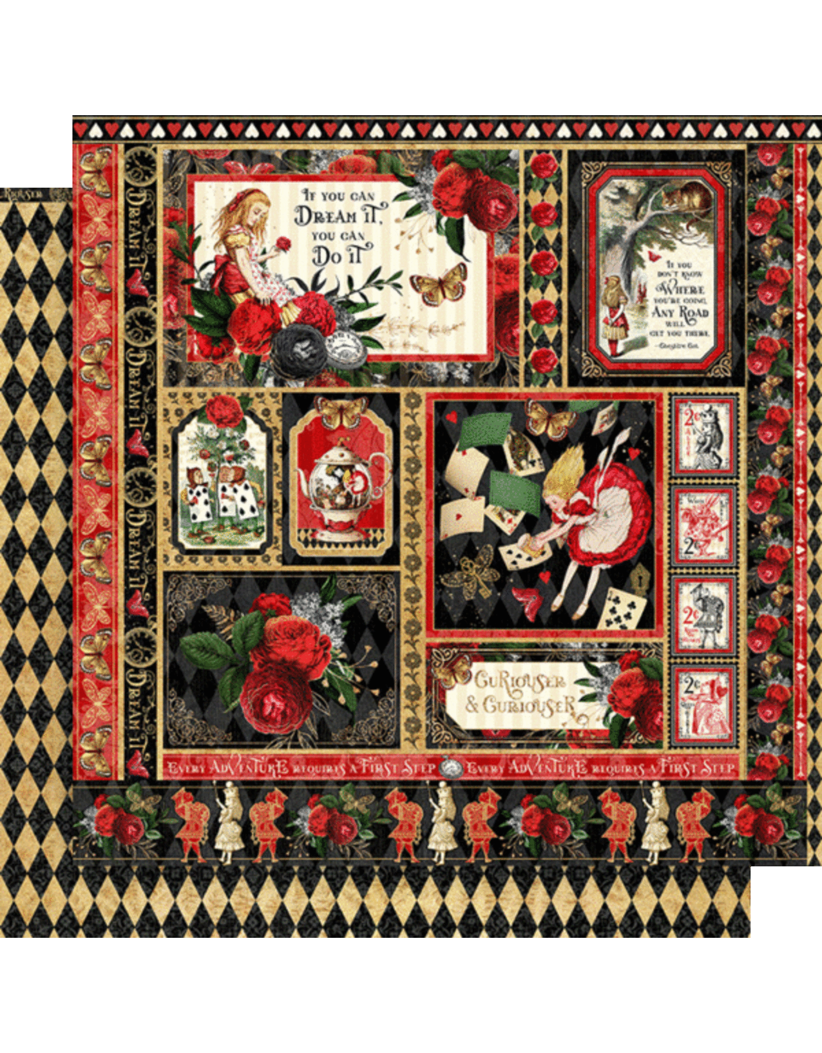 GRAPHIC 45 GRAPHIC 45 CURIOUSER & CURIOUSER DREAM IT 12x12 CARDSTOCK