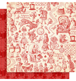 GRAPHIC 45 GRAPHIC 45 CURIOUSER & CURIOUSER ALWAYS LATE 12x12 CARDSTOCK