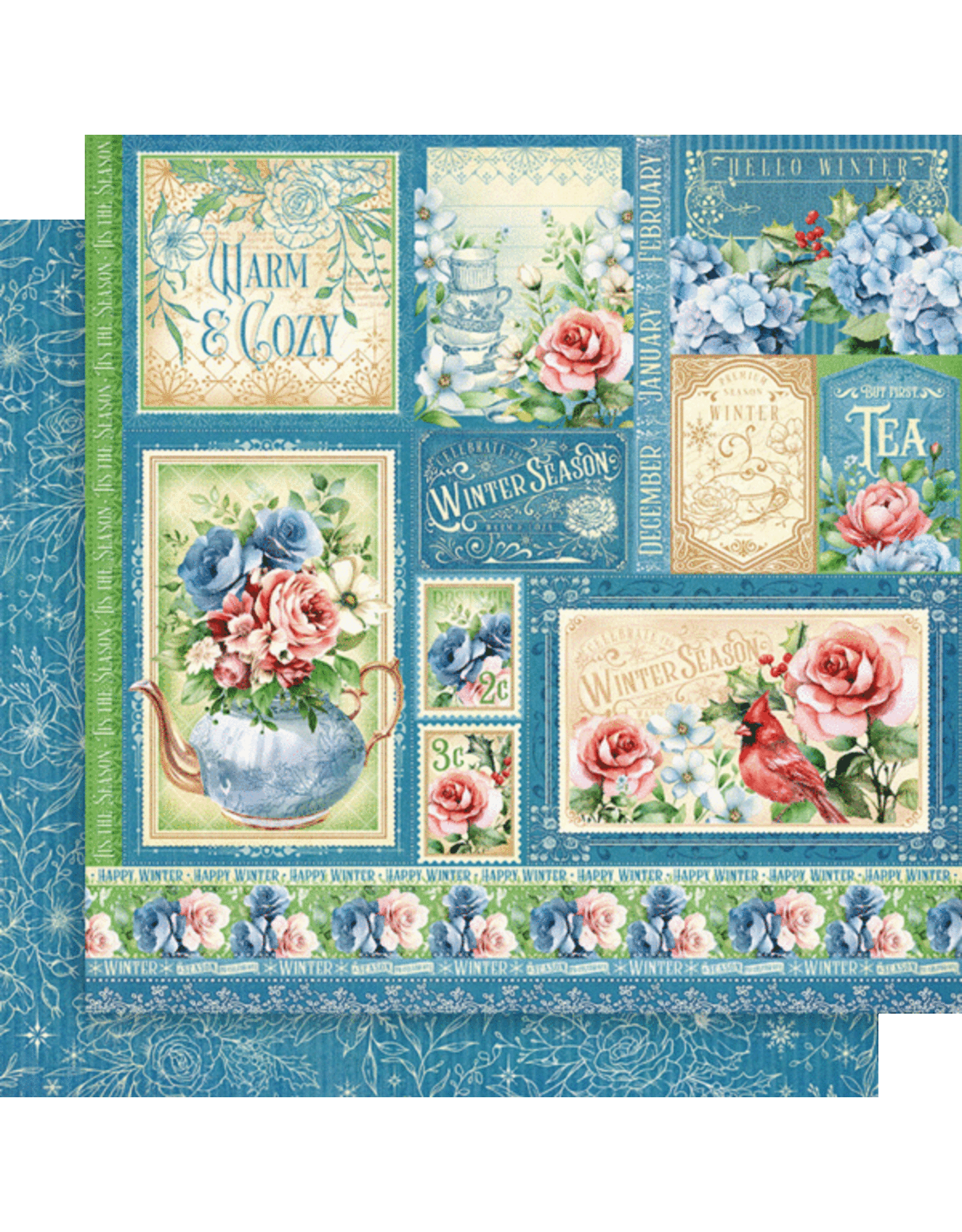GRAPHIC 45 GRAPHIC 45 SEASON TO CELEBRATE WINTER CUT-APART 12x12 CARDSTOCK