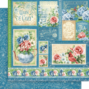 GRAPHIC 45 GRAPHIC 45 SEASON TO CELEBRATE WINTER CUT-APART 12x12 CARDSTOCK