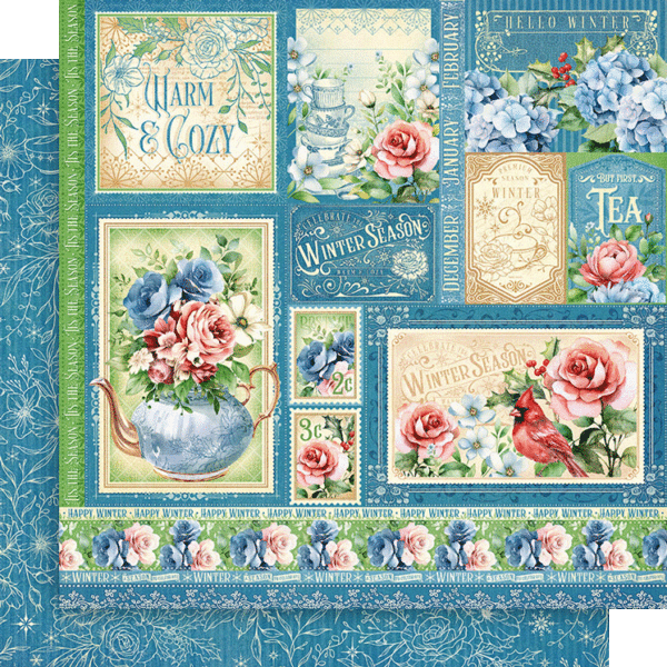 GRAPHIC 45 GRAPHIC 45 SEASON TO CELEBRATE WINTER CUT-APART 12x12 CARDSTOCK