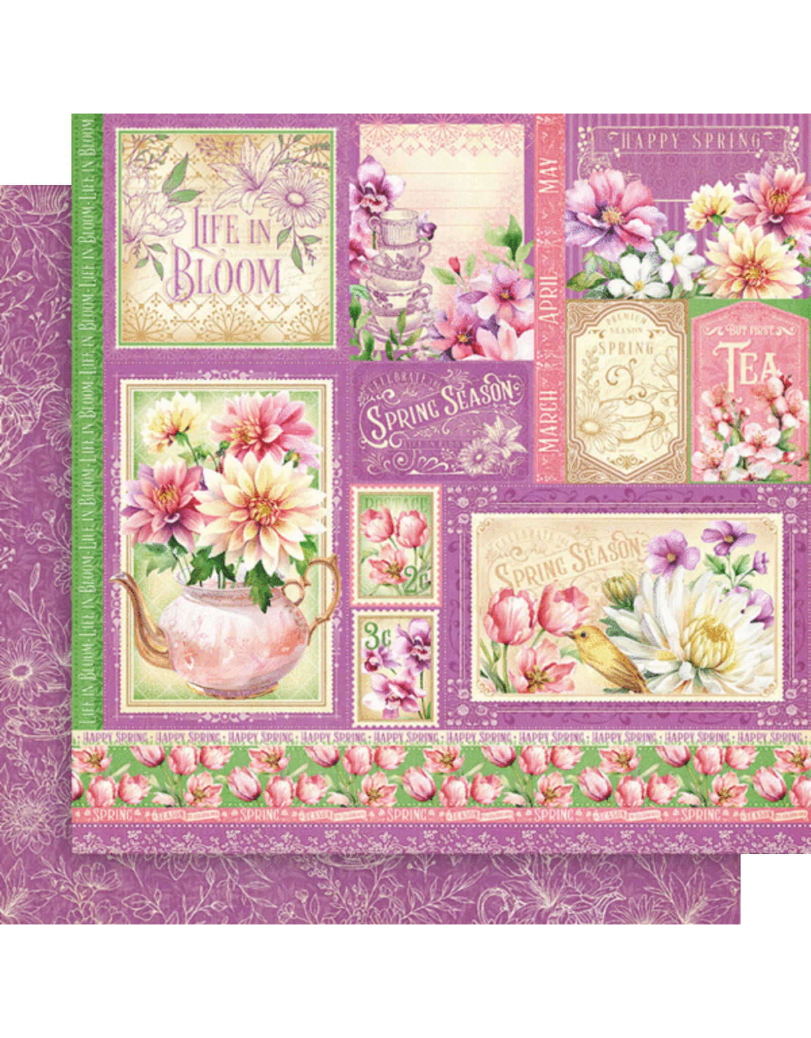 GRAPHIC 45 GRAPHIC 45 SEASON TO CELEBRATE SPRING CUT-APART 12x12 CARDSTOCK