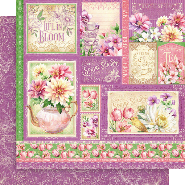 GRAPHIC 45 GRAPHIC 45 SEASON TO CELEBRATE SPRING CUT-APART 12x12 CARDSTOCK