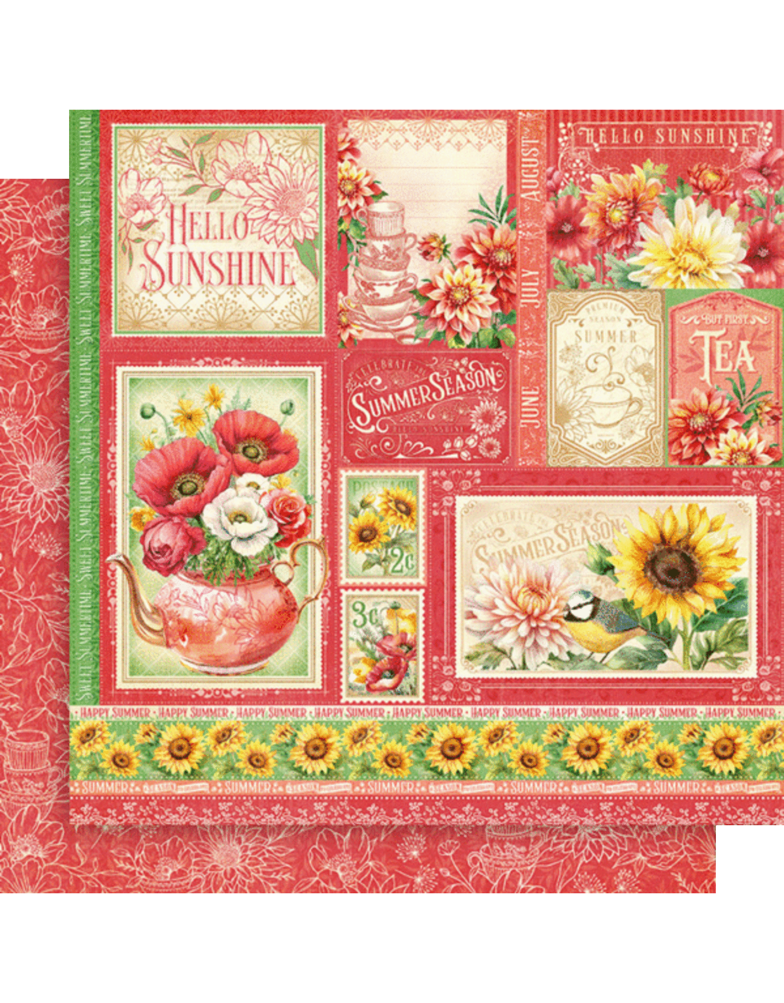 GRAPHIC 45 GRAPHIC 45 SEASON TO CELEBRATE SUMMER CUT-APART 12x12 CARDSTOCK