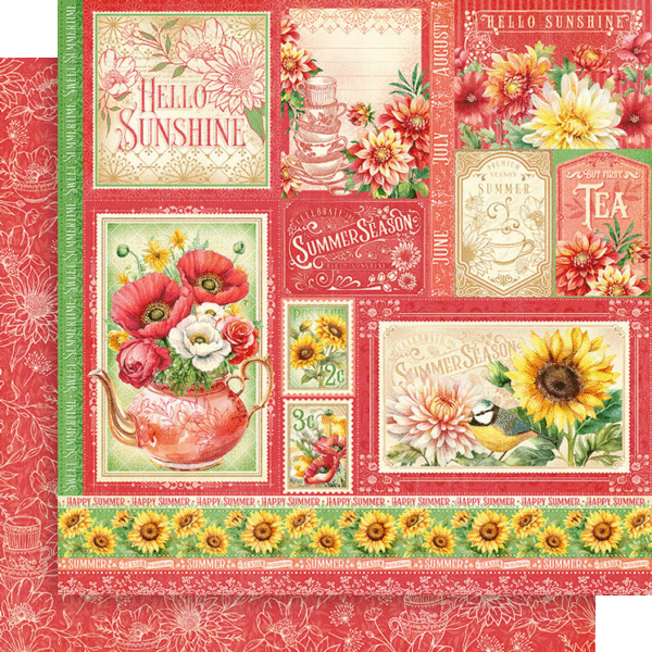 GRAPHIC 45 GRAPHIC 45 SEASON TO CELEBRATE SUMMER CUT-APART 12x12 CARDSTOCK