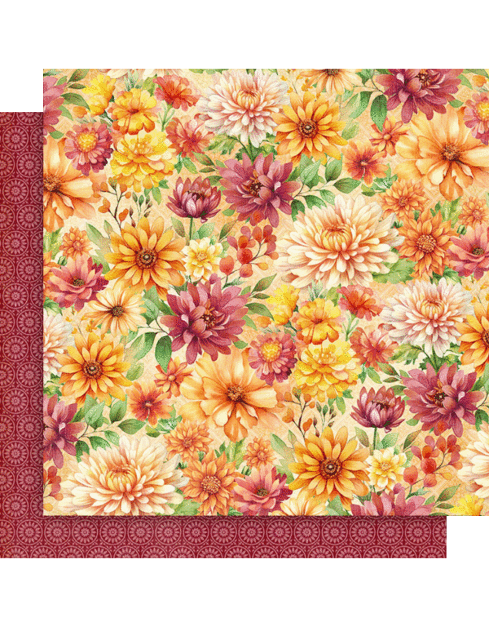 GRAPHIC 45 GRAPHIC 45 SEASON TO CELEBRATE AUTUMN FLORAL 12x12 CARDSTOCK