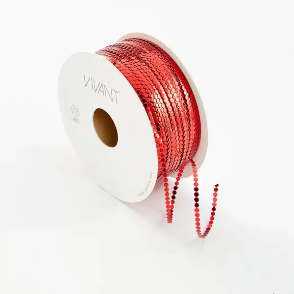 VIVANT CIRCLE RED METALLIC CORD BY THE YARD