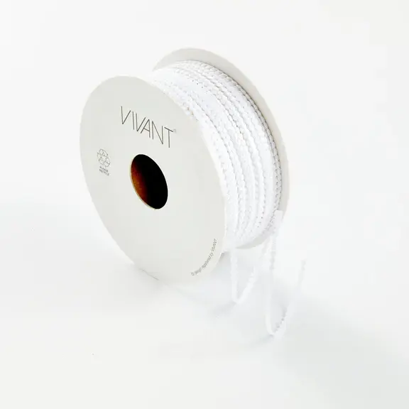 VIVANT CIRCLE WHITE METALLIC CORD BY THE YARD