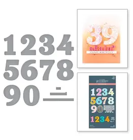 SPELLBINDERS SPELLBINDERS COLOR MIX CELEBRATIONS COLLECTION BOLD NUMBERS ETCHED DIE SET