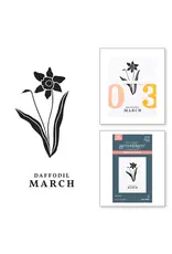 SPELLBINDERS SPELLBINDERS BETTERPRESS FLORALS THROUGH THE YEAR COLLECTION MARCH DAFFODIL PRESS PLATES