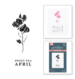 SPELLBINDERS SPELLBINDERS BETTERPRESS FLORALS THROUGH THE YEAR COLLECTION APRIL SWEET PEA PRESS PLATES