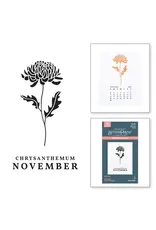 SPELLBINDERS SPELLBINDERS BETTERPRESS FLORALS THROUGH THE YEAR COLLECTION NOVEMBER CHRYSANTHEMUM PRESS PLATES