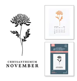 SPELLBINDERS SPELLBINDERS BETTERPRESS FLORALS THROUGH THE YEAR COLLECTION NOVEMBER CHRYSANTHEMUM PRESS PLATES