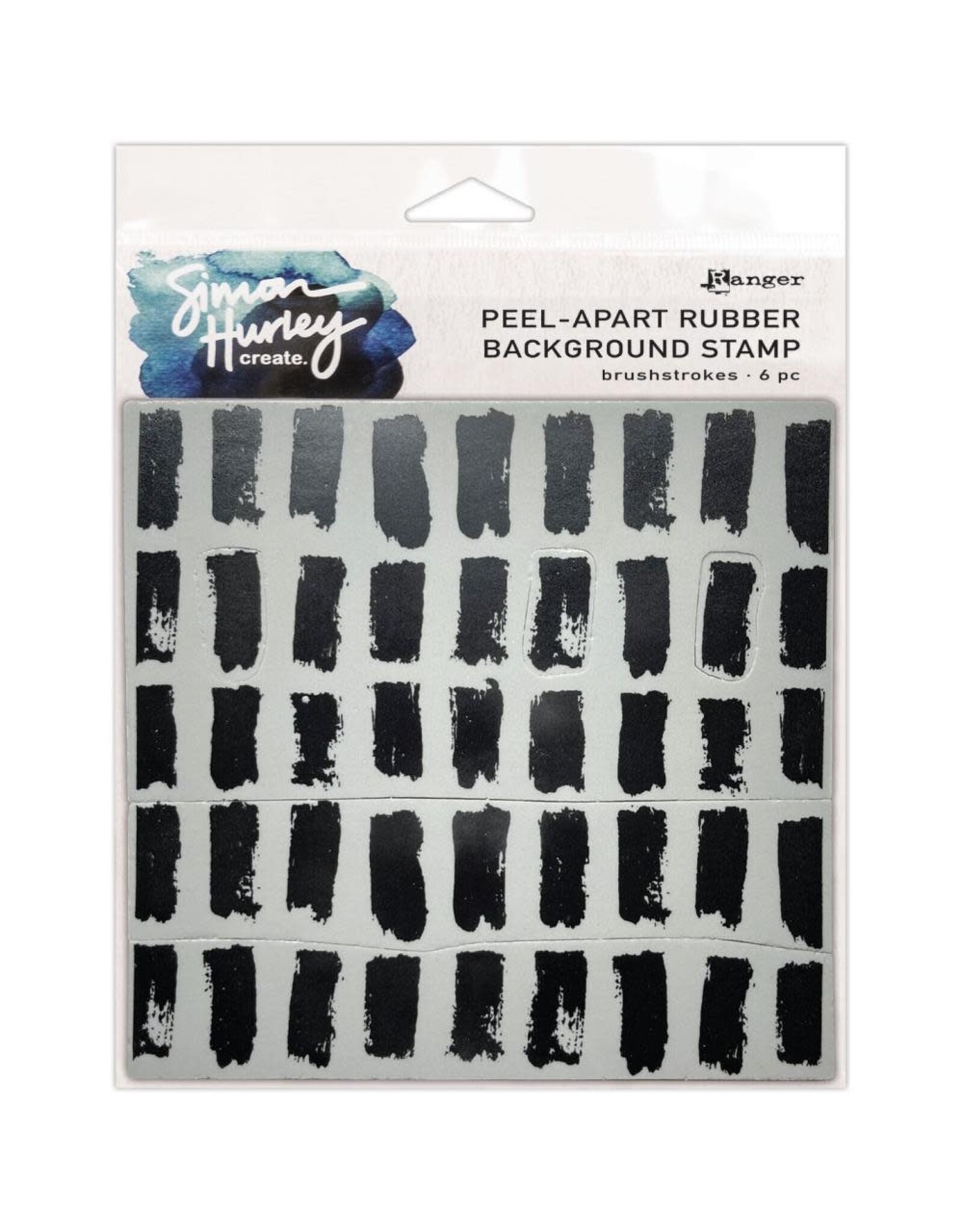 RANGER RANGER SIMON HURLEY CREATE BRUSHSTROKES 6x6 RUBBER BACKGROUND STAMP