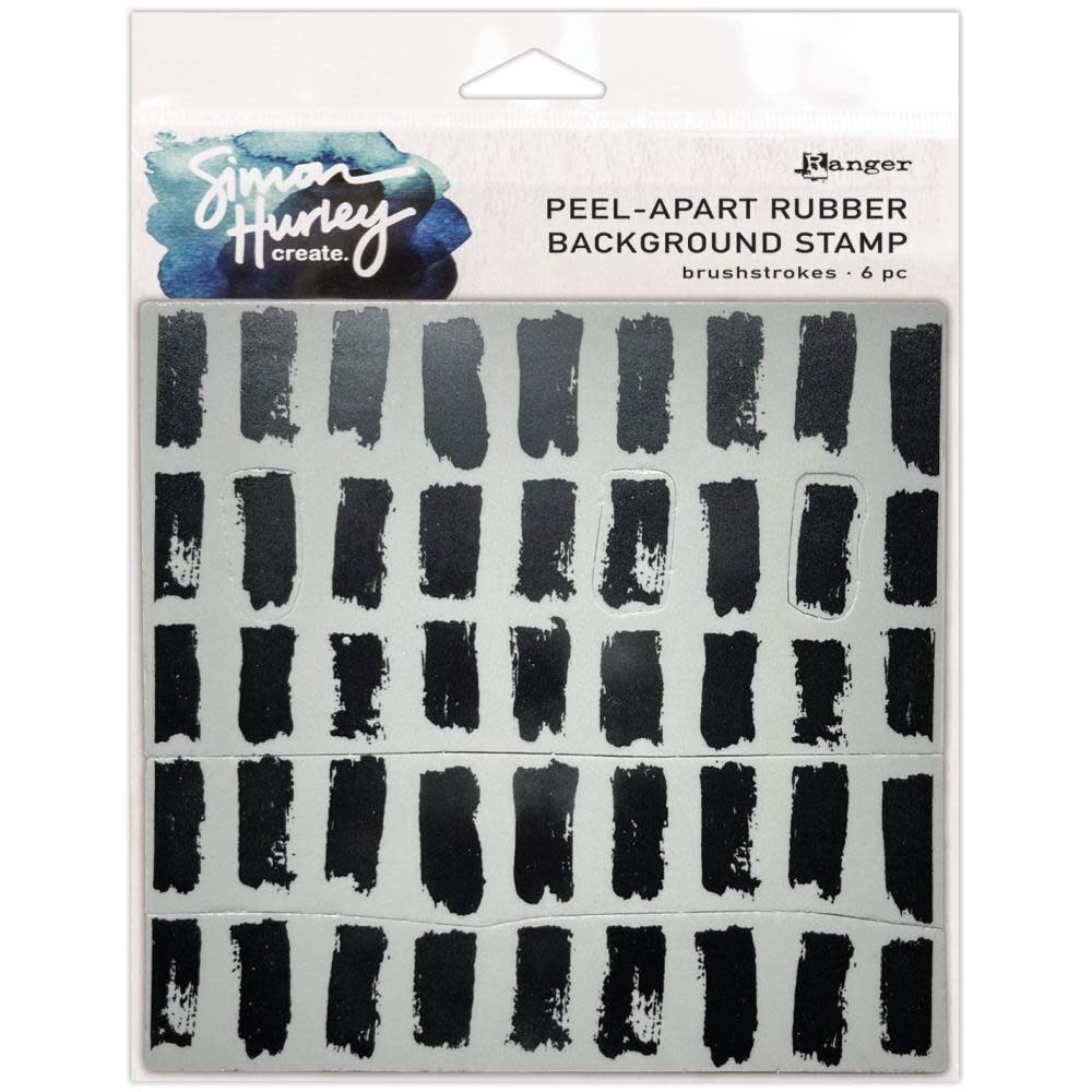 RANGER RANGER SIMON HURLEY CREATE BRUSHSTROKES 6x6 RUBBER BACKGROUND STAMP