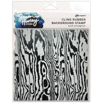 RANGER RANGER SIMON HURLEY CREATE BOLD WOODGRAIN 6x6 RUBBER BACKGROUND STAMP
