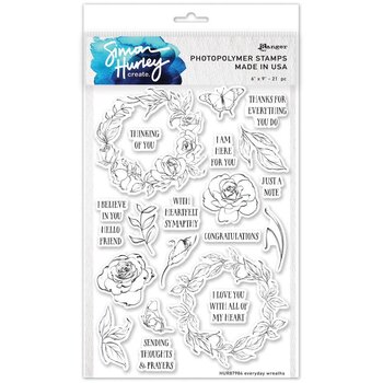 RANGER RANGER SIMON HURLEY CREATE EVERYDAY WREATHS 6x9 CLEAR STAMP SET