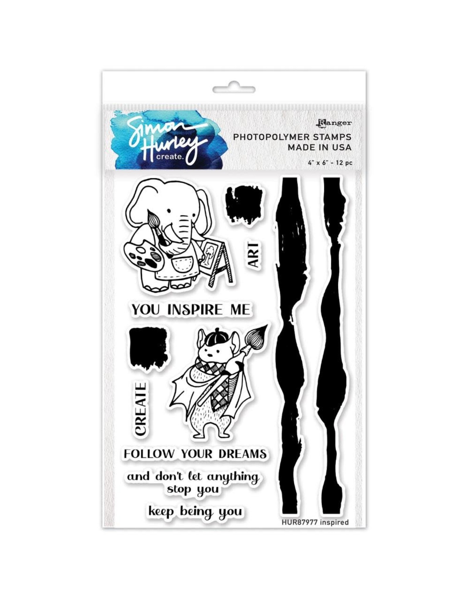 RANGER RANGER SIMON HURLEY CREATE INSPIRED 4x6 CLEAR STAMP SET