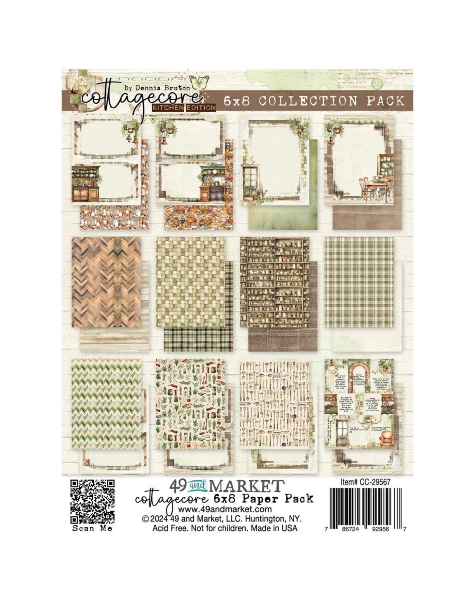 49 AND MARKET 49 AND MARKET COTTAGECORE 6x8 COLLECTION PACK 24 SHEETS