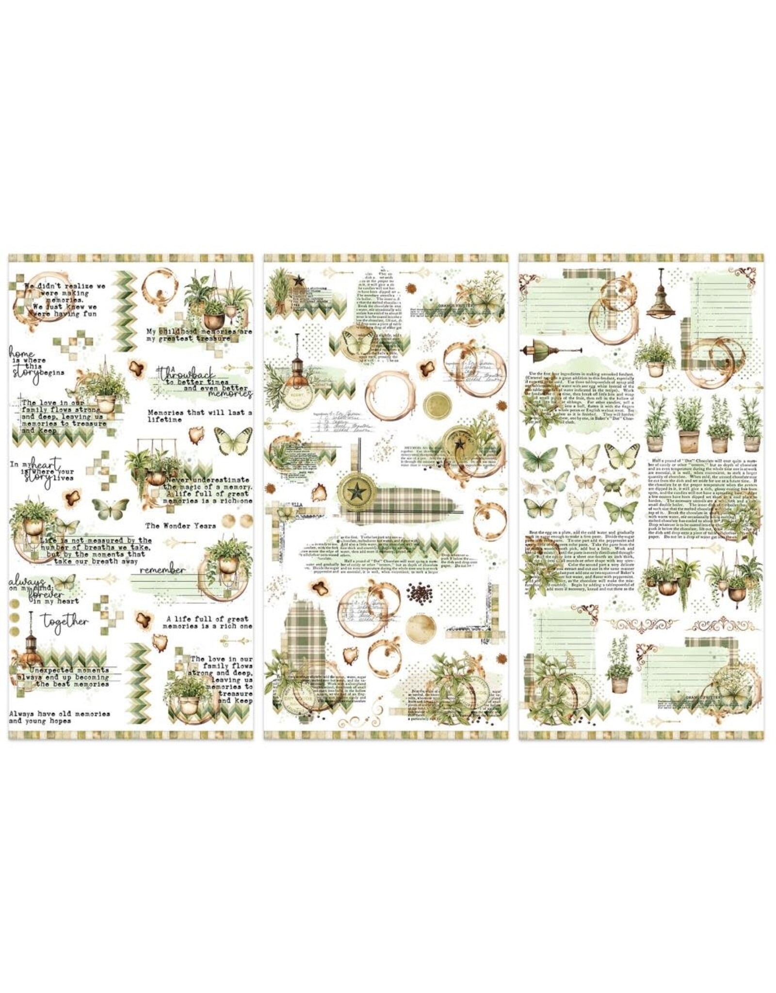 49 AND MARKET 49 AND MARKET COTTAGECORE 6x12 RUB-ON TRANSFER SET 3/PK