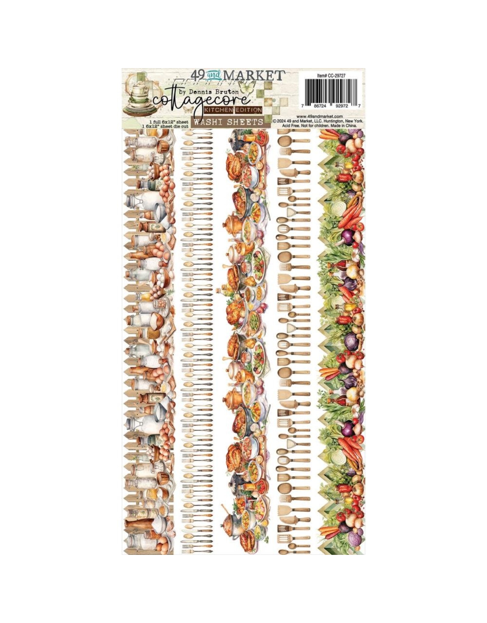 49 AND MARKET 49 AND MARKET COTTAGECORE 6x12 WASHI TAPE SHEETS