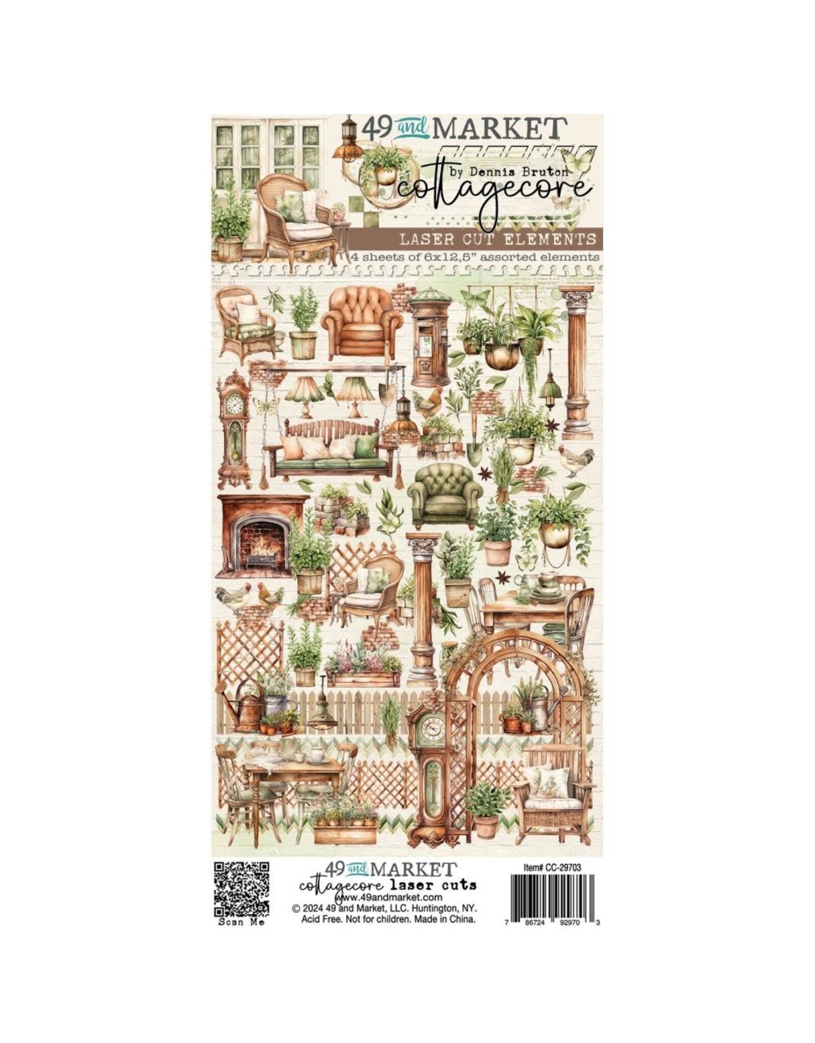 49 AND MARKET 49 AND MARKET COTTAGECORE 6x12 LASER CUT ELEMENTS