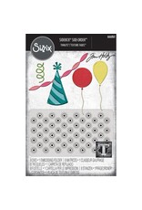 SIZZIX SIZZIX TIM HOLTZ SIDEKICK SIDE-ORDER THINLITS/ TEXTURE FADES CELEBRATE EMBOSSING FOLDER & DIE SET