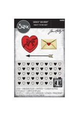 SIZZIX SIZZIX TIM HOLTZ SIDEKICK SIDE-ORDER THINLITS/ TEXTURE FADES LOVE NOTES EMBOSSING FOLDER & DIE SET