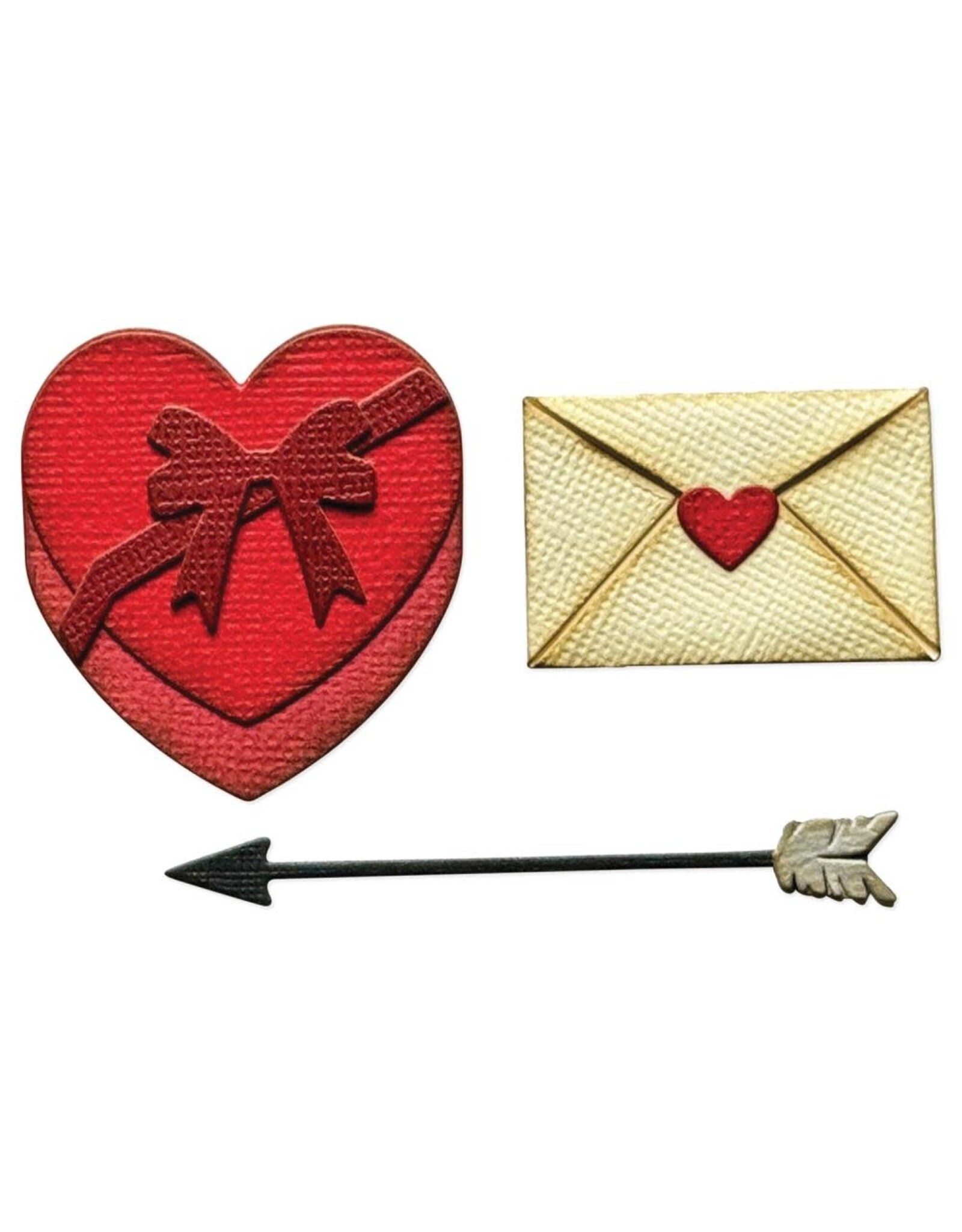 SIZZIX SIZZIX TIM HOLTZ SIDEKICK SIDE-ORDER THINLITS/ TEXTURE FADES LOVE NOTES EMBOSSING FOLDER & DIE SET