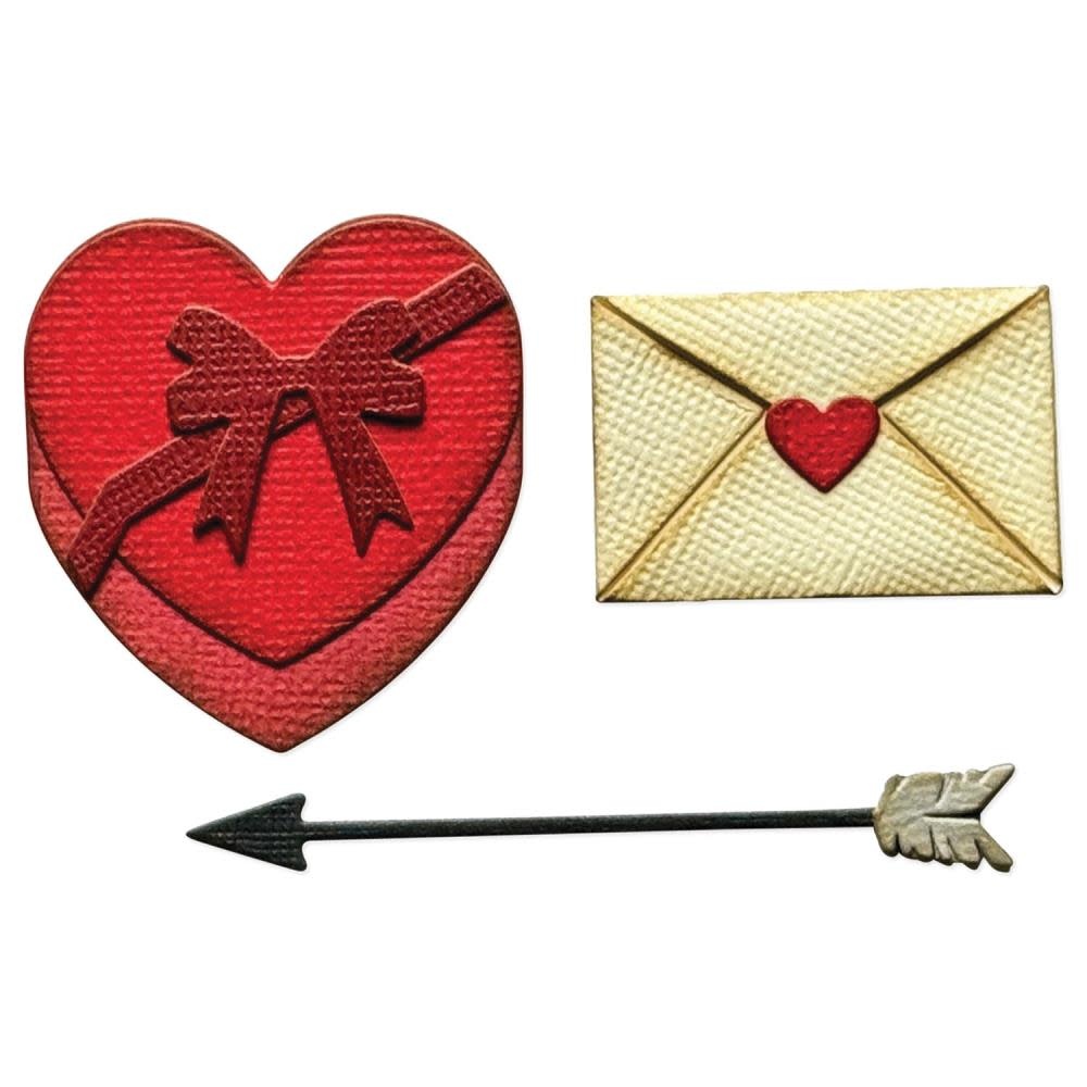SIZZIX SIZZIX TIM HOLTZ SIDEKICK SIDE-ORDER THINLITS/ TEXTURE FADES LOVE NOTES EMBOSSING FOLDER & DIE SET