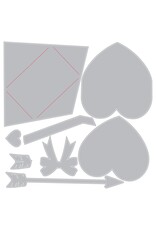 SIZZIX SIZZIX TIM HOLTZ SIDEKICK SIDE-ORDER THINLITS/ TEXTURE FADES LOVE NOTES EMBOSSING FOLDER & DIE SET