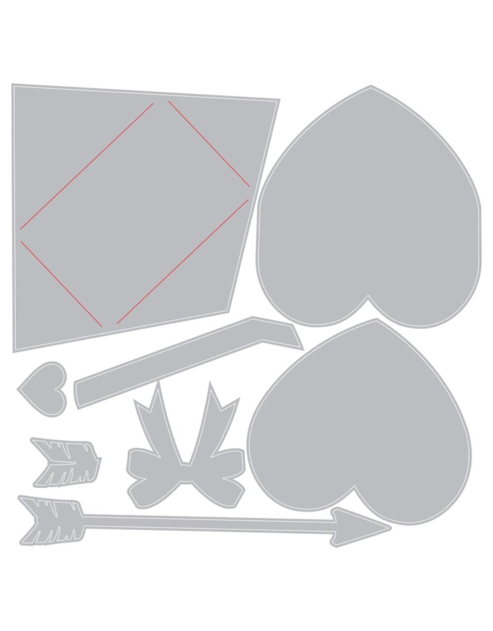 SIZZIX SIZZIX TIM HOLTZ SIDEKICK SIDE-ORDER THINLITS/ TEXTURE FADES LOVE NOTES EMBOSSING FOLDER & DIE SET
