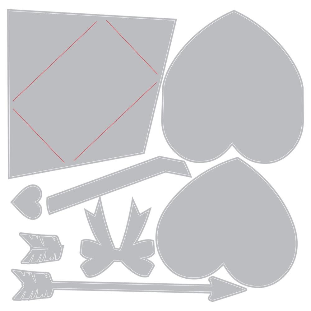 SIZZIX SIZZIX TIM HOLTZ SIDEKICK SIDE-ORDER THINLITS/ TEXTURE FADES LOVE NOTES EMBOSSING FOLDER & DIE SET