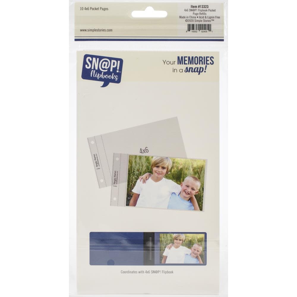 SIMPLE STORIES SIMPLE STORIES SN@P! FLIPBOOK POCKET PAGES REFILLS 4X6 POCKETS 10PK