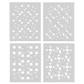 HERO ARTS HERO ARTS COLOR LAYERING QUILT STENCIL SET 4/PK