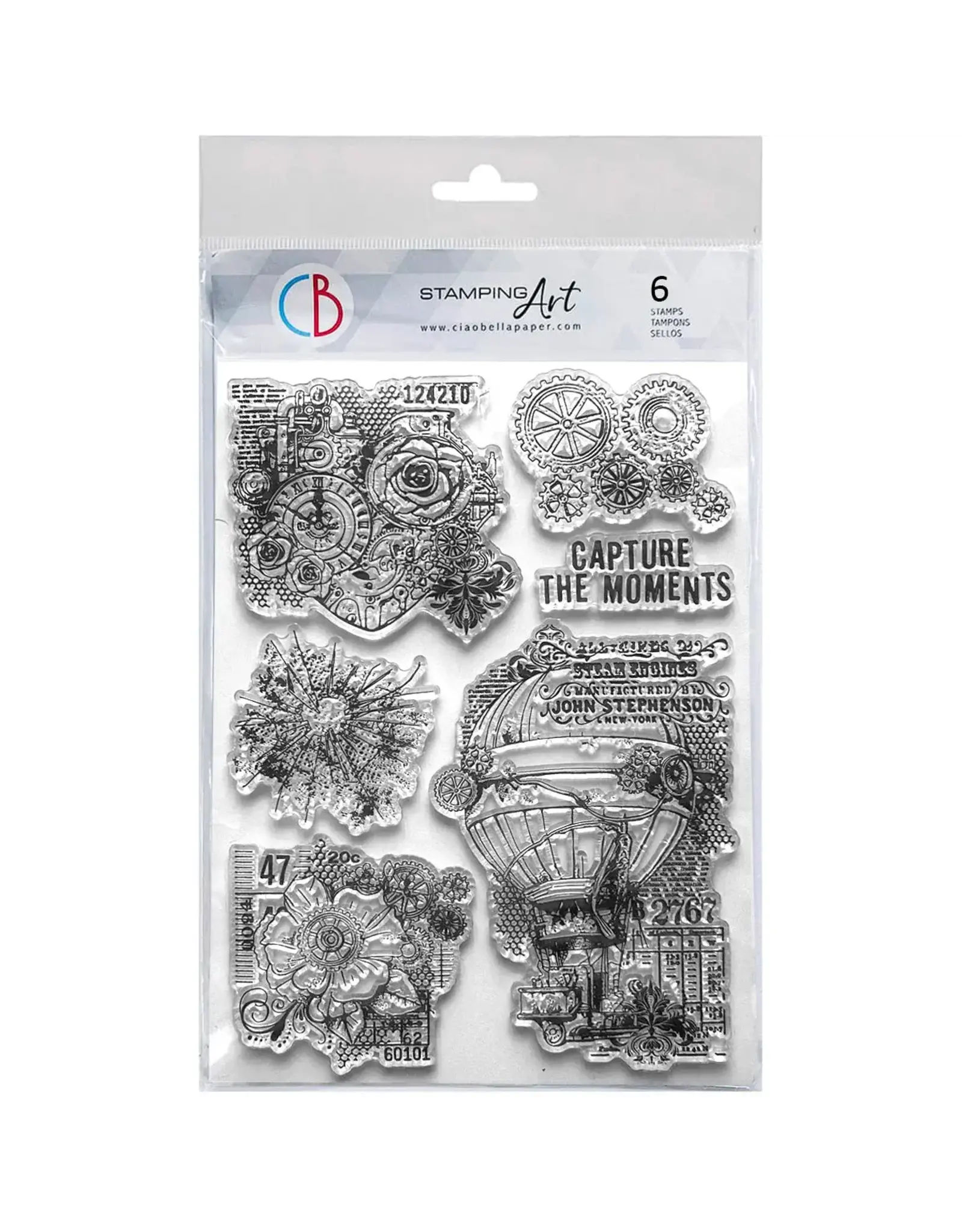 CIAO BELLA CIAO BELLA GEARS OF IMAGINATION CLEAR STAMP SET