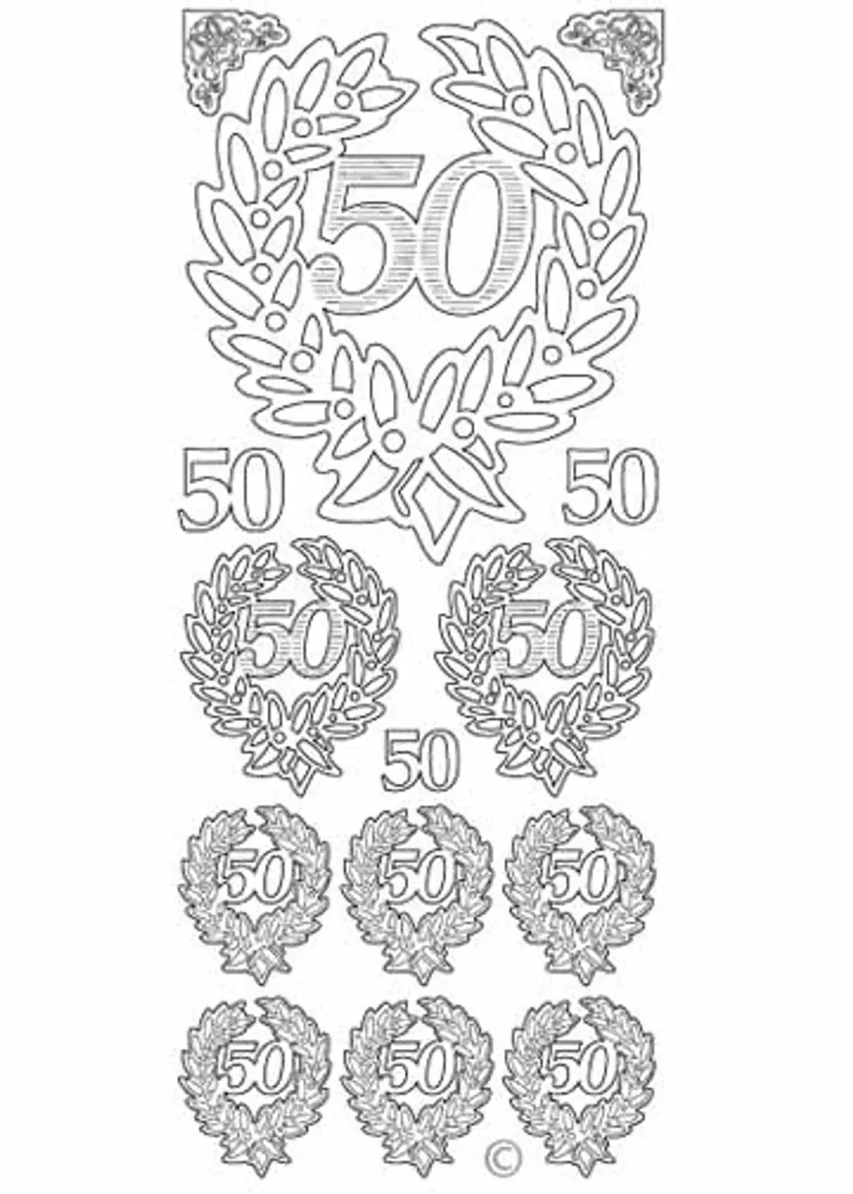 STARFORM STARFORM 50 IN WREATH GOLD PEEL OFFS